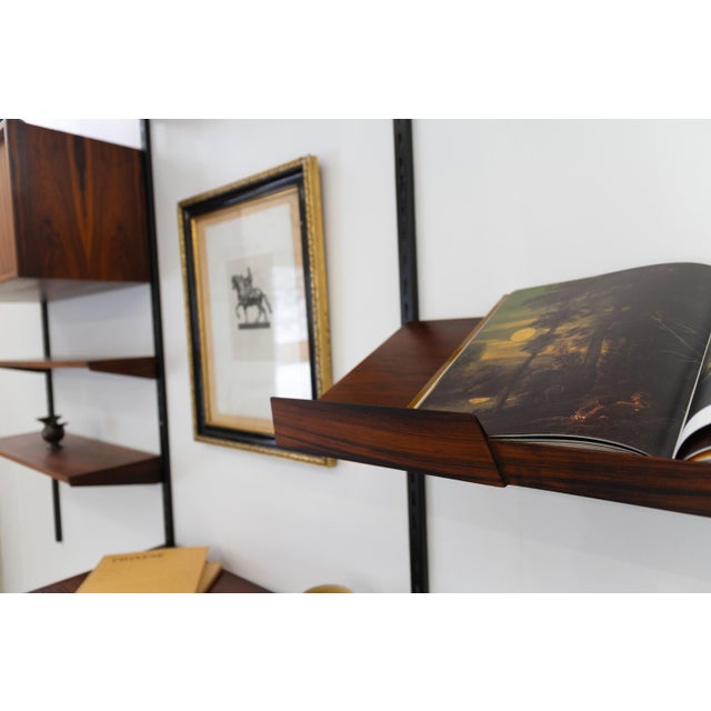 Danish Rosewood 5-Bay Modular Wall Unit by Kai Kristiansen for FM, 1960s For Sale - Image 13 of 18