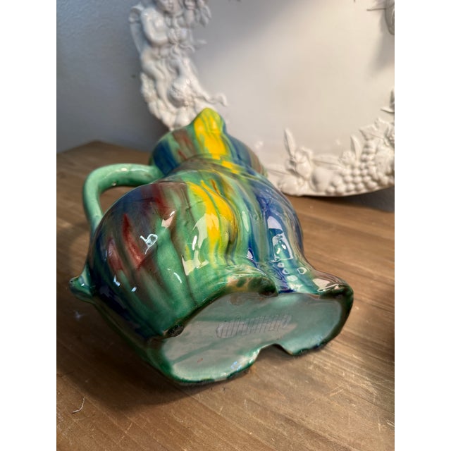 Mexican 1950s Drip Glaze Vintage Pig Water Pitcher For Sale - Image 3 of 5