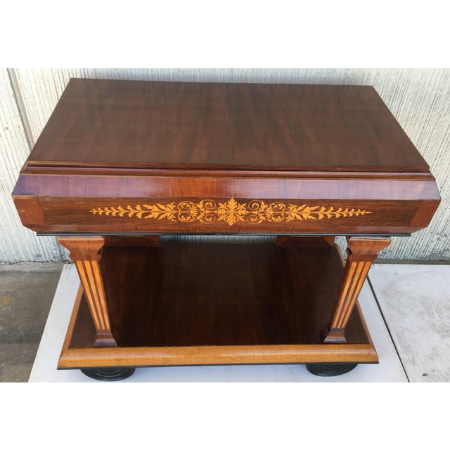 1830s French Empire Marquetry Console Table in Rosewood and Maple For Sale - Image 9 of 13