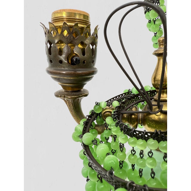 Vintage Jadeite 3 Arm Table Lamp For Sale - Image 11 of 15