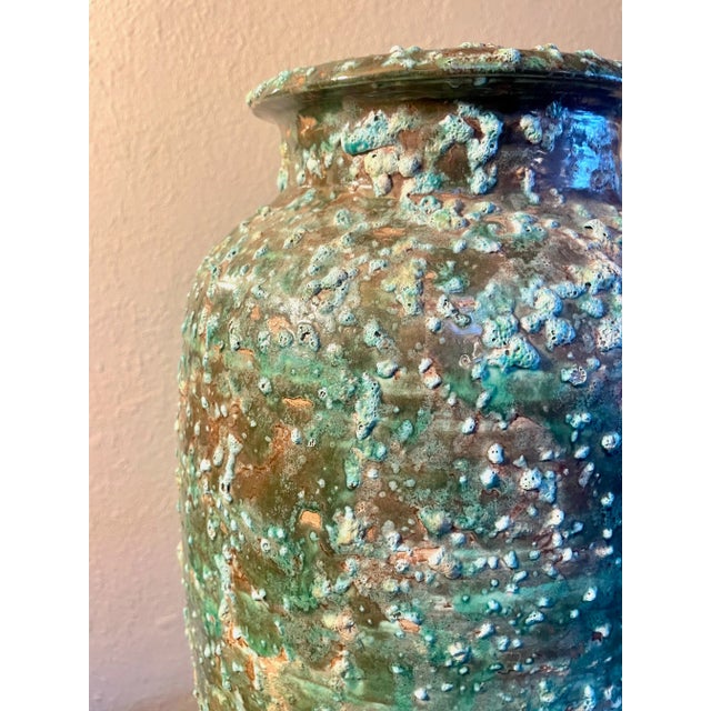 Brutalist Large Brutalist Pottery Vase - Vintage Mid Century For Sale - Image 3 of 5