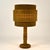 Moss green suede 1960's table lamp by Charlotte Wawer. The hand made two-layered parchment shade is covered with suede...