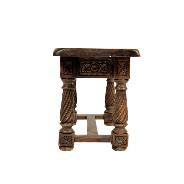 Wabi-Sabi Table with Turned Legs, 1940s For Sale - Image 10 of 11