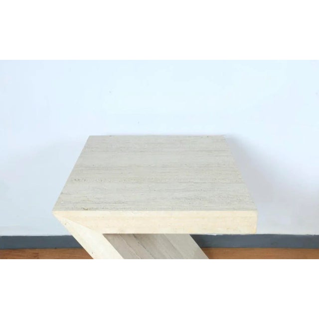 Glass Large Travertine Dining Table With Glass Top For Sale - Image 7 of 10