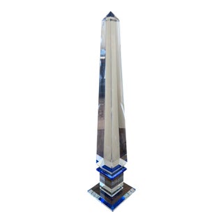 Neoclassical Grand Tour Crystal and Cobalt Blue Obelisk For Sale