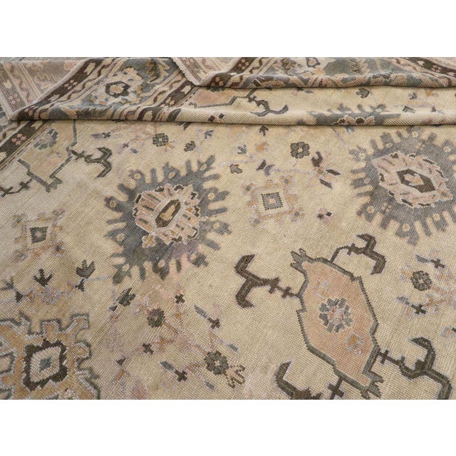Ivory Galerie Shabab Collection Early 20th Century Turkish Oushak Large Carpet For Sale - Image 8 of 8
