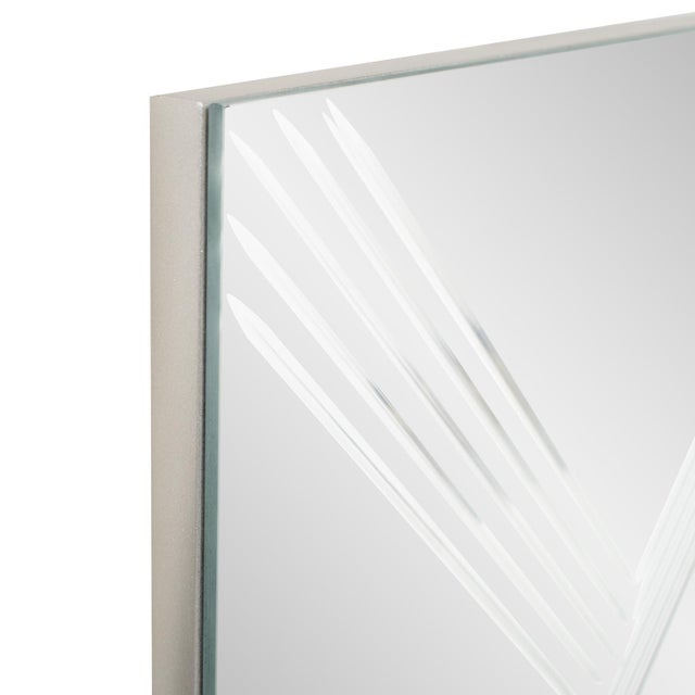 Silver Adoree V Grooved Square Mirror For Sale - Image 8 of 11