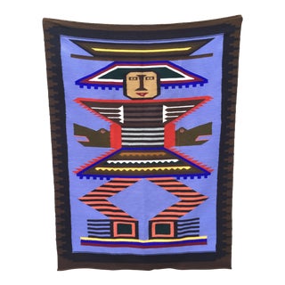 Tribal Woven Wool Wall Hanging For Sale