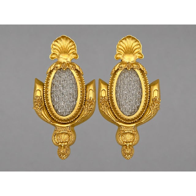 1970s French Maker Louis XVI Gold Bronze Wall Lamps Sconces-Pair For Sale - Image 13 of 13