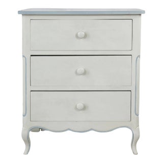 Gray Three Drawer Bedside Table For Sale