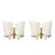 1960s Italian Mid-Century Double Shaded Textured Glass & Brass Wall Sconces - a Pair For Sale - Image 12 of 17
