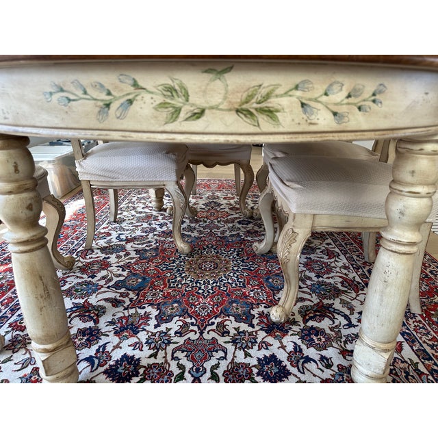 Wood Vintage Italian Mid-Century Dining Table With 6 Chairs For Sale - Image 7 of 18