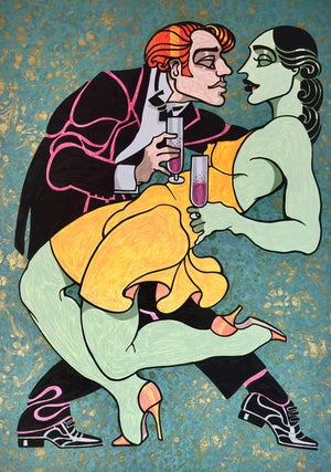 Juarez Machado Signed Limited Edition Serigraph – Champagne Affair