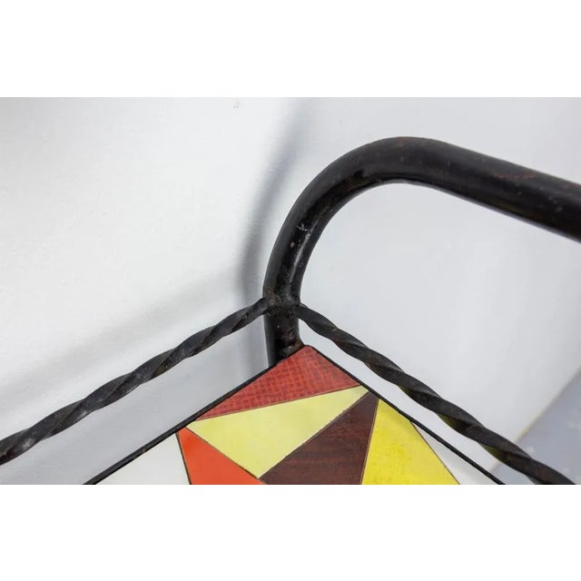 French Iron & Ceramic Table Trolley with Wheels, 1960 For Sale - Image 9 of 10