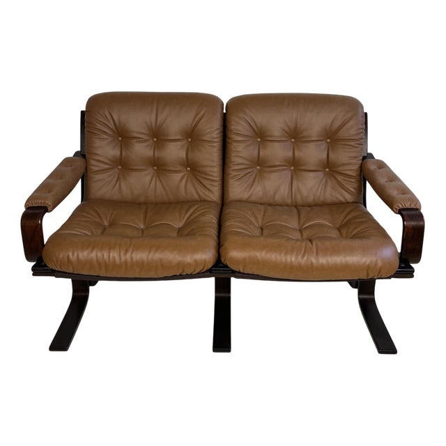 Vintage Leather 2-Seater Sofa For Sale
