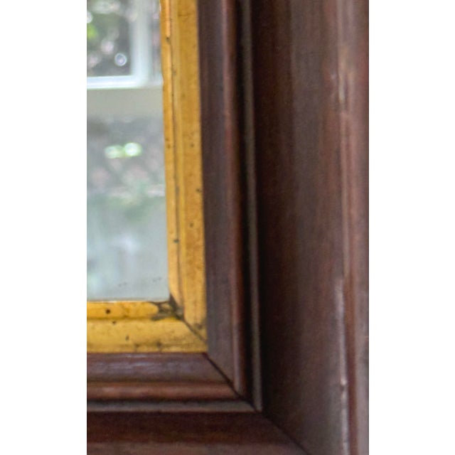 Early 20th Century American Walnut Wood With Gold Gilt Framed Wall Mirror For Sale - Image 4 of 12