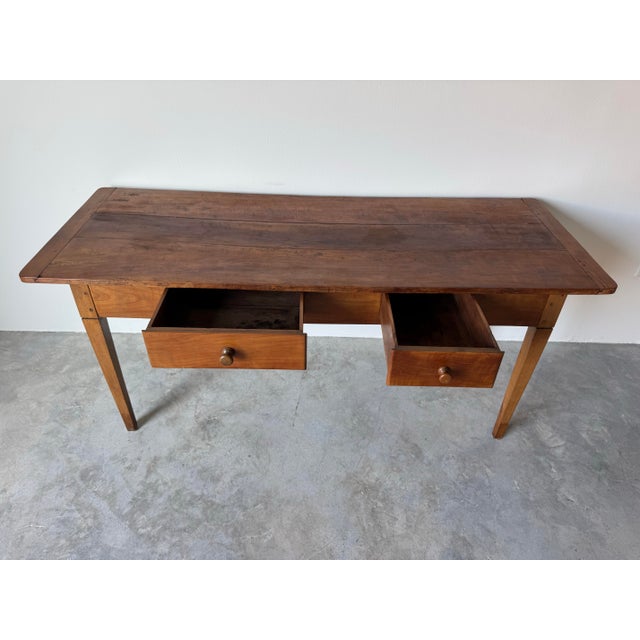 Farmhouse Antique 19th Century French Rustic Farmhouse Table in Solid Fruitwood For Sale - Image 3 of 12
