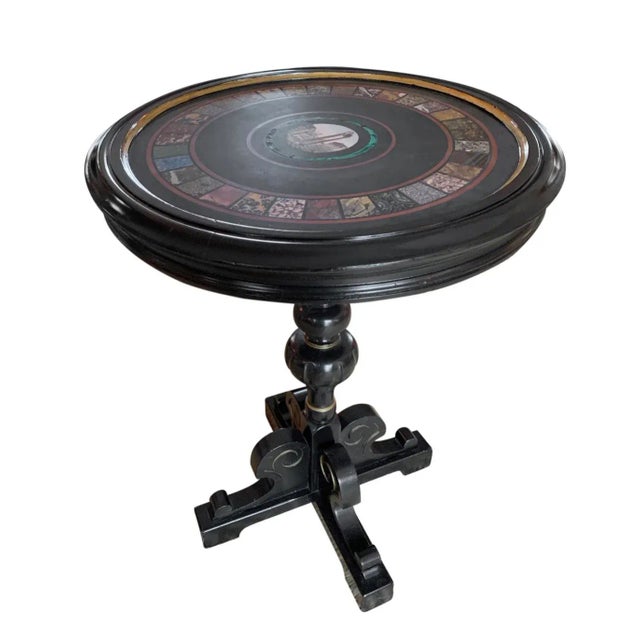 Mid 19th Century Italian Micromosaic Pedestal Table. Pietra Dura Specimen Marble, Museum Grade Grand Tour Luxury Souvenier , Rare Marbles. For Sale - Image 4 of 4