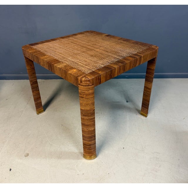 Attributed to Billy Baldwin for Bielecky Brothers Rattan Game Table and Chairs, Set of 3 1970s For Sale - Image 11 of 18