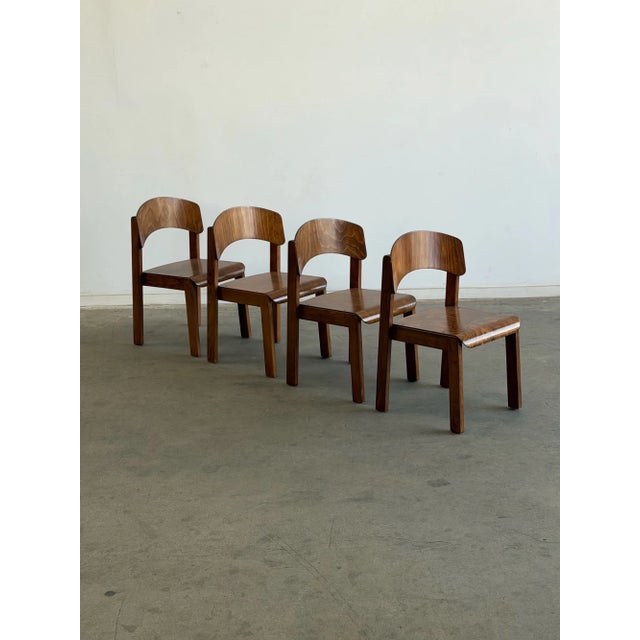 1970s German Plywood Dining Chairs- Set of Four For Sale - Image 12 of 18