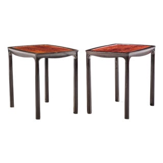 Edward Wormley for Dunbar Mid Century Rosewood Side End Tables - Pair For Sale