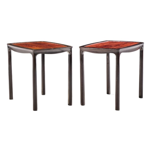 Edward Wormley for Dunbar Mid Century Rosewood Side End Tables - Pair For Sale