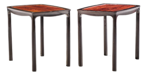 Edward Wormley for Dunbar Mid Century Rosewood Side End Tables - Pair