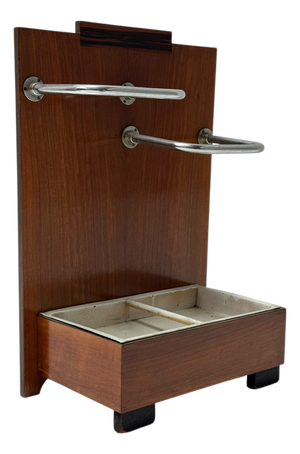 Art Deco Modernist Walnut Umbrella Stand, 1930s