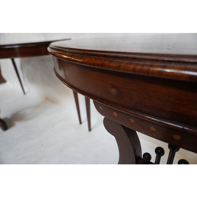 Mid 20th Century Pair of Demilune Consoles With Harp / Lyre Detail For Sale - Image 14 of 18