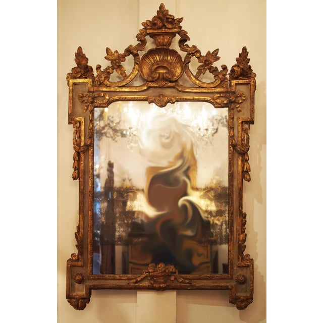 Period Louis XVI Mirror With a Shell Cartouche For Sale - Image 4 of 10