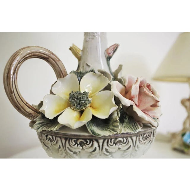 Textile Floral Table Lamps from Abat Jour, 1950s, Set of 2 For Sale - Image 7 of 18