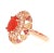 Early 21st Century 2.93 Carat Fire Opal Rose Cut Diamond Rose Gold Cocktail Ring Size 7 For Sale - Image 5 of 9
