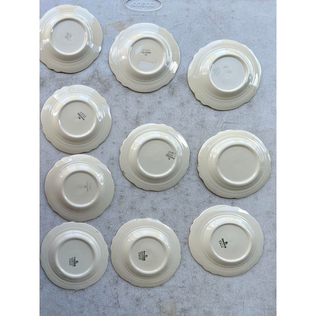 Vintage Homer Laughlin Virgina Rose “Spring Weath” Bread/ Dessert Plates - Set of 10 For Sale - Image 4 of 5