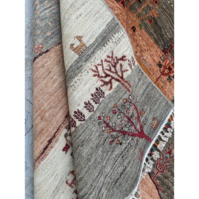 Vintage Persian Gabbeh Wool Landscape Rug – 170x241 Cm For Sale - Image 18 of 18