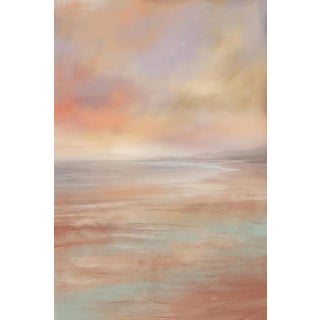 Sunset Coastal Wall Art, Abstract Beach Seascape Print, Pastel Ocean Art Print, 24″ × 36″ For Sale