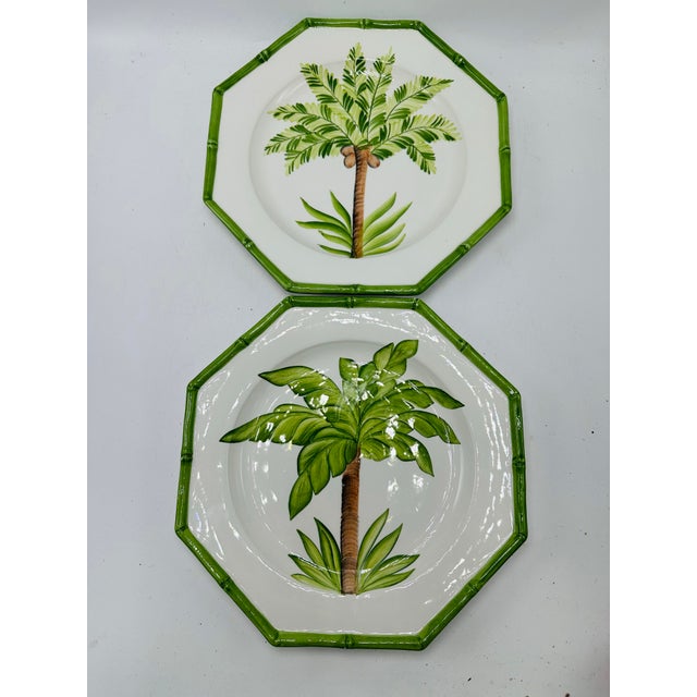 Vintage Italian Palm Tree Plates, a Pair For Sale In Charleston - Image 6 of 7