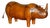 Omersa Brown Leather Rhinoceros Ottoman in the style of Liberty London For Sale