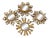Gold Leaf Sunburst Ornaments, S/4 For Sale