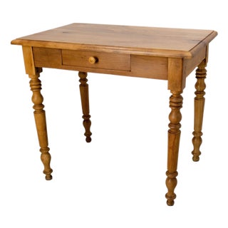 French Turned Elm Side or Writing Table, 1900 For Sale
