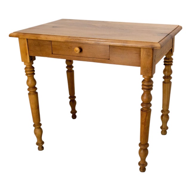 French Turned Elm Side or Writing Table, 1900 For Sale