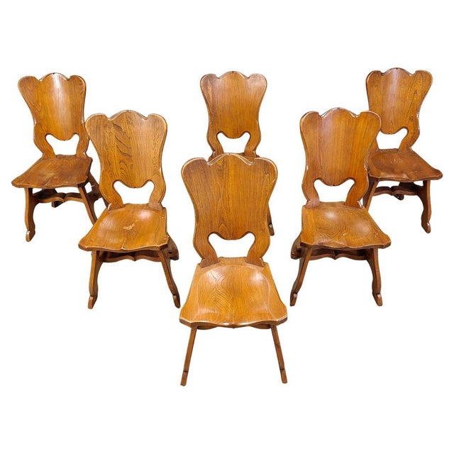 Dutch Rustic Oak Dining Chairs, 1960s, Set of 6 For Sale - Image 12 of 12