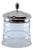 Glass Bottle with Embossed Silver Lid and Pine Cone-Shaped Handle For Sale