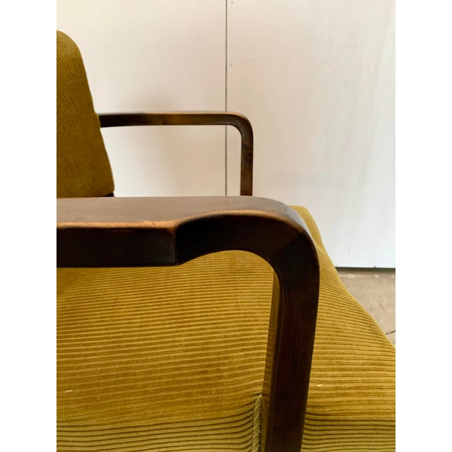 A Pair of Stained Velvet Armchairs Attributed to Fritz Hansen 1930s For Sale - Image 9 of 12