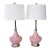 Pair of Vintage Pink Ceramic Table Lamps in Mid-Century Modern Atomic Style -After Gordon Martz For Sale