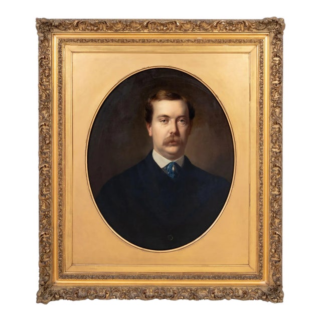 Etienne Billet Portrait of William H. Fitch, Oil on Canvas For Sale