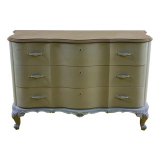 Vintage Grey Wood Dresser For Sale