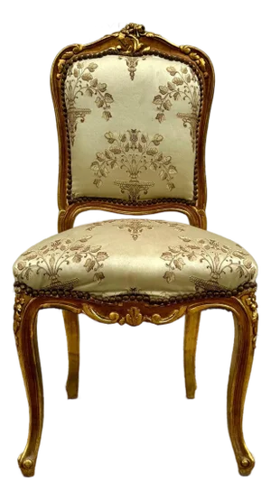 French Style White Chair With Gold Leaf Details