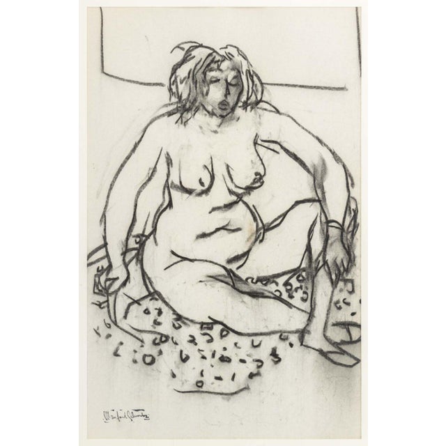 Manfred Schwartz (American, born Poland, 1909-1970), Nude Woman Study, Charcoal on Paper, artist's signature stamp lower...