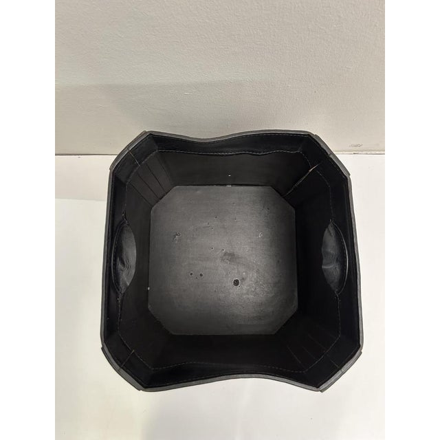 Metal Leather Firewood Holder by Afra and Tobia Scarpa for Dimensione Fuoco, 1985 For Sale - Image 7 of 12