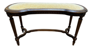 Louis XV Style Curved Upholstered Bench